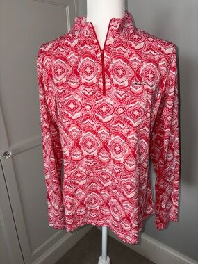 IBKUL Red & White Printed Long Sleeve Pullover